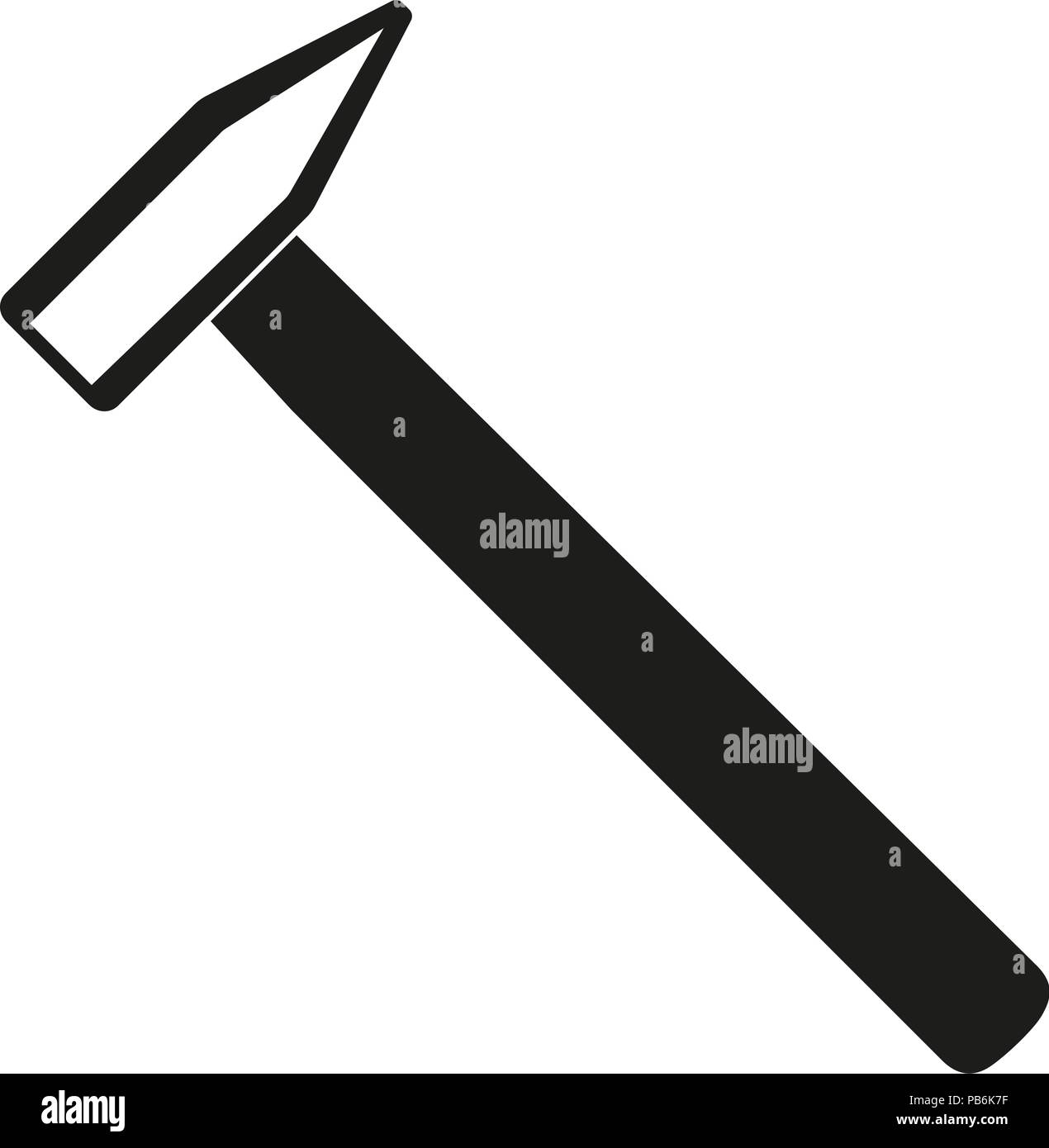 Le noir et blanc simple marteau ossature Illustration de Vecteur