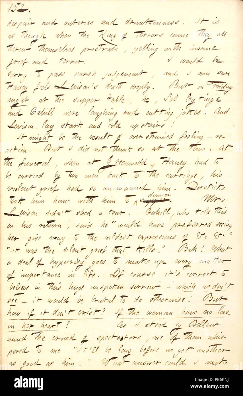 1739 Thomas Butler Gunn Diaries- Volume 8, page 161, Février 22, 1857 Banque D'Images