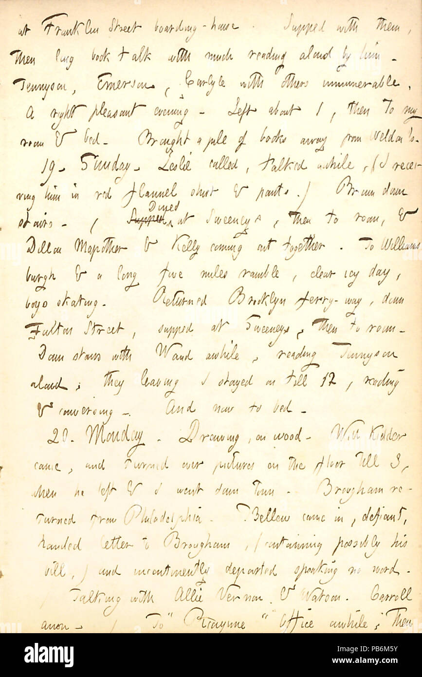 1735 Thomas Butler Gunn Diaries- Volume 5, page 108, 18 au 20 décembre 1852 Banque D'Images