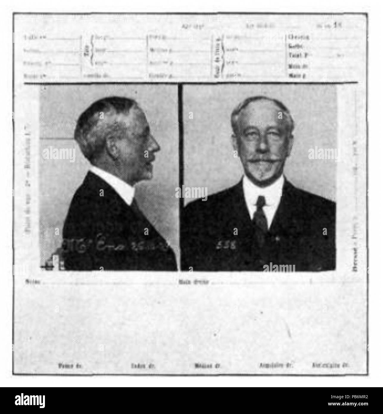 1858 William Phelps Eno honoraire - permis de conduire délivré par A. Bertillon, Préfecture de Police, Nancy, France, 1912 Banque D'Images