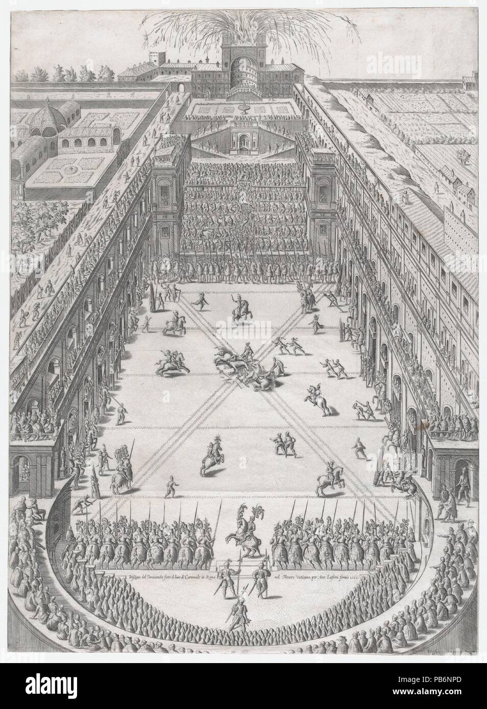 Speculum Romanae Magnificentiae : Mariage d'Annibale Altemps et Ortensia Borromeo, Rome, 5 mars 1565. Artiste : Etienne DuPérac (Français, ca. 1535-1604). Fiche technique : Dimensions : 14 3/4 x 20 1/4 in. (37,5 x 51,5 cm). Editeur : Antonio Lafreri (Français, Orgelet, Franche-Comté, ca. Rome 1512-1577). Series/portefeuille : Speculum Romanae Magnificentiae. Date : 1565. Cette impression vient de la copie du musée du Speculum Romanae Magnificentiae (le miroir de la Magnificence romaine) Le Speculum a trouvé son origine dans le secteur de l'édition s'efforce d'Antonio Salamanca et Antonio Lafreri. Au cours de leur publication romain Banque D'Images