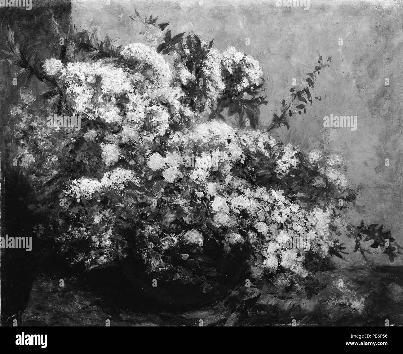 Les fleurs du printemps. Artiste : copie après Gustave Courbet (Français, seconde moitié du xixe siècle). Dimensions : 23 3/4 x 32 1/4 in. (60,3 x 81,9 cm). Date : ca. 1855-60. Musée : Metropolitan Museum of Art, New York, USA. Banque D'Images