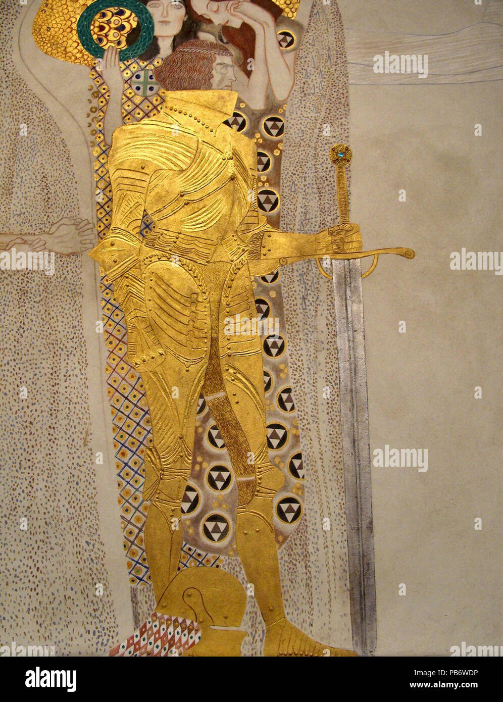 Gustave Klimt - Beethoven Frieze 1 La Quête de bonheur 3 Banque D'Images