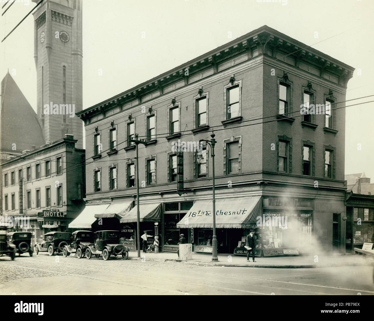 1790 Union Station Plaza site avant dédouanement, angle sud-ouest de dix-huitième et rues Chestnut Banque D'Images