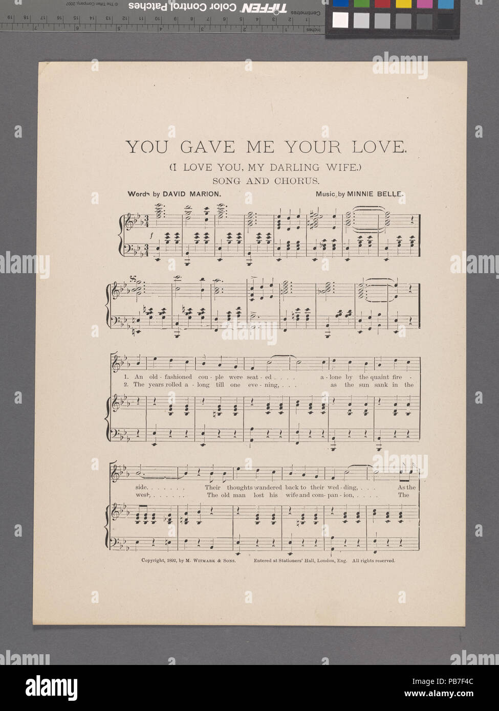 1877 vous m'avez donné votre amour (NYPL)-448689-1696048 Hades Banque D'Images