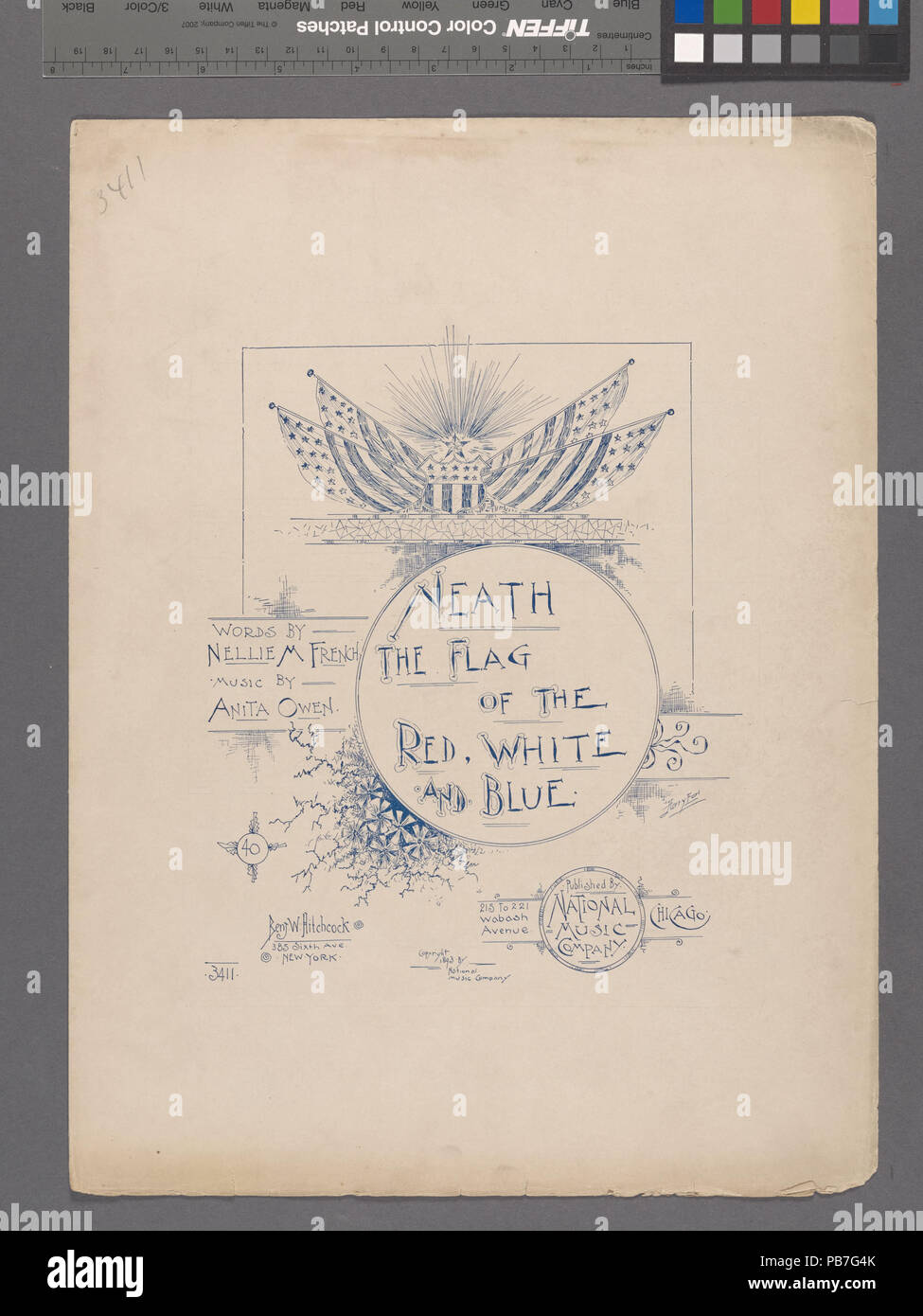 1086 sous le drapeau de la rouge, blanc et bleu (NYPL)-449243-1157456 Hades Banque D'Images