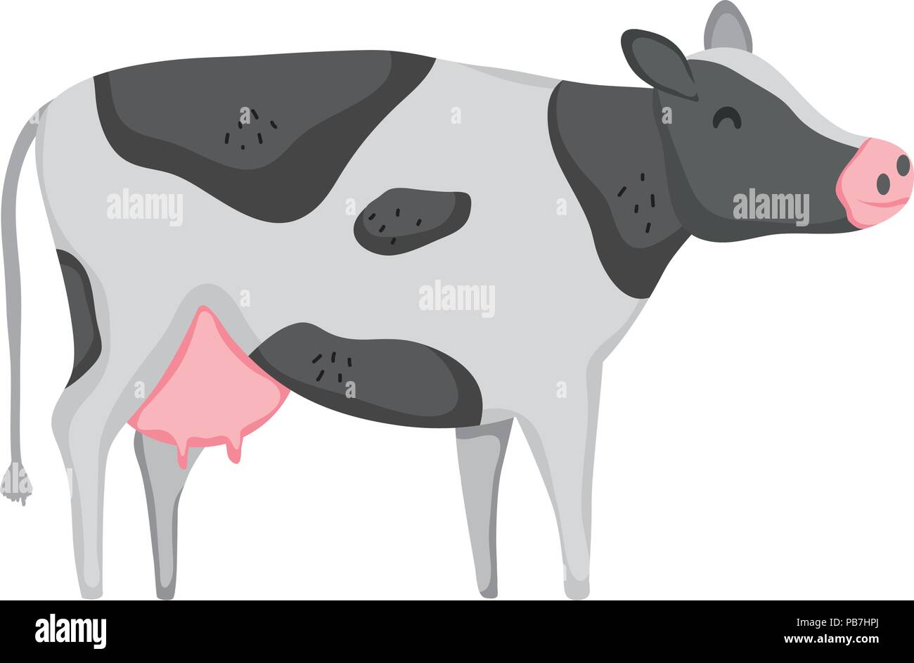 L'icône des animaux de ferme vache mignon Illustration de Vecteur