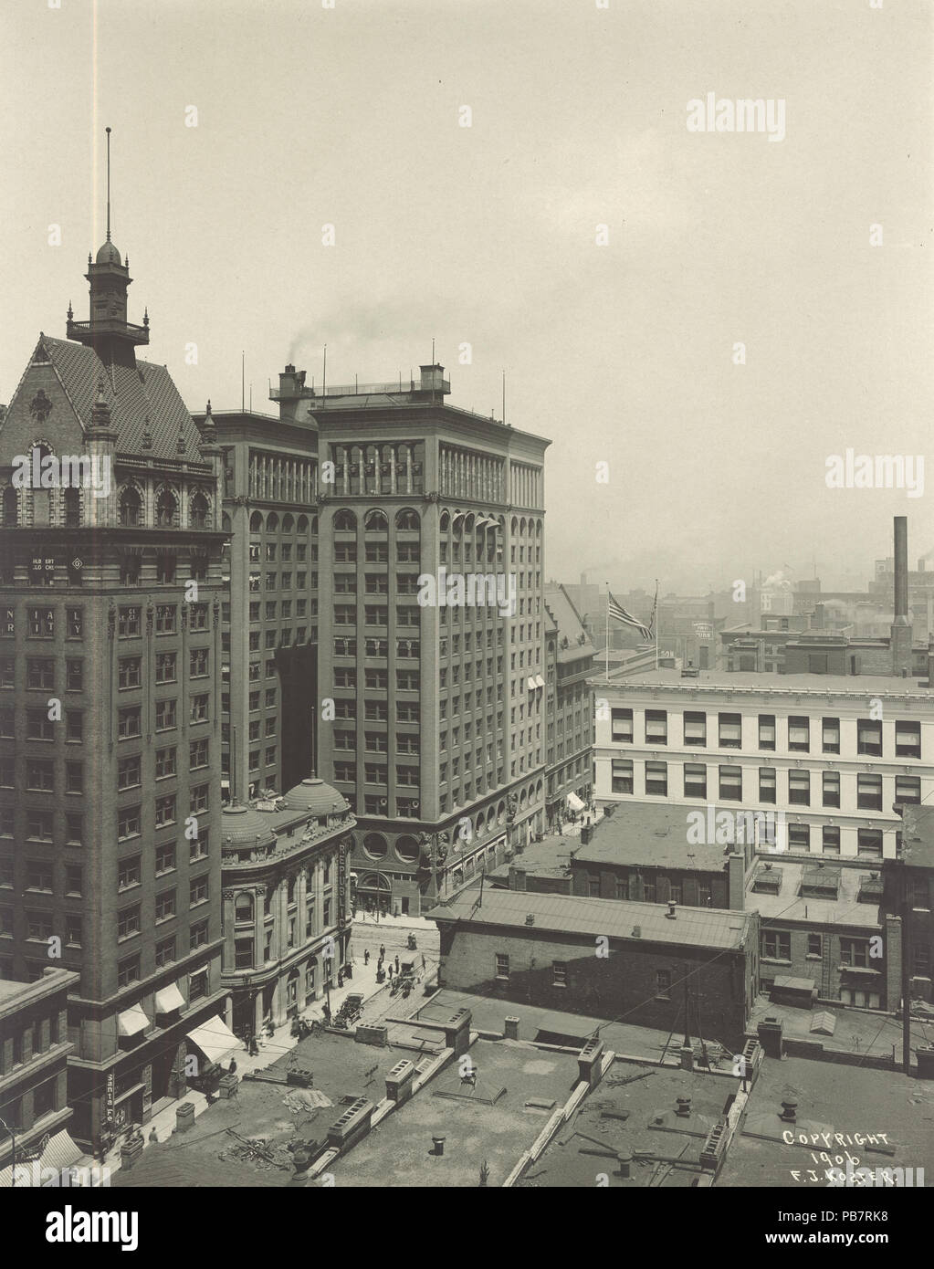 809 Intersection des rues d'olive et Septième Banque D'Images