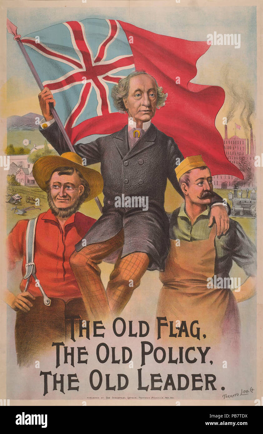 835 John A Macdonald affiche électorale 1891 Banque D'Images