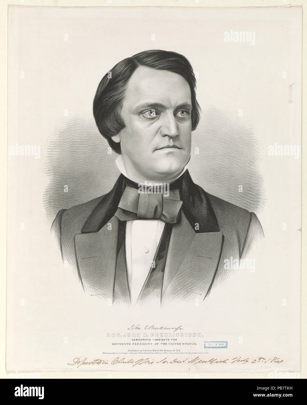 766 L'honorable John C. Breckinridge- candidat démocrate à la seizième Président des États-Unis RCAC2002695906 Banque D'Images