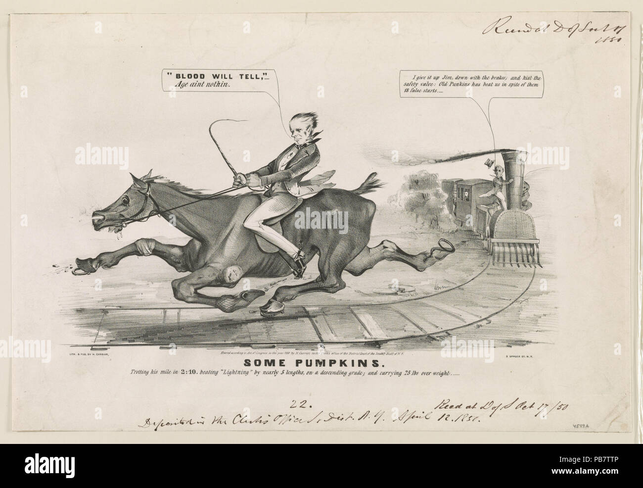 1550 Certaines citrouilles- mille dans son trot 2-10. battu "éclair" de près de 5 longueurs, sur une pente, et 25 lbs de poids plus RCAC2001706232 Banque D'Images