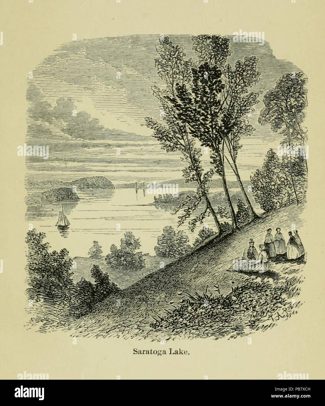 Vue 1814 de Saratoga Lake à partir du nord de 1867 Banque D'Images Vue 1814 de Saratoga Lake à partir du nord de 1867 Banque D'Images