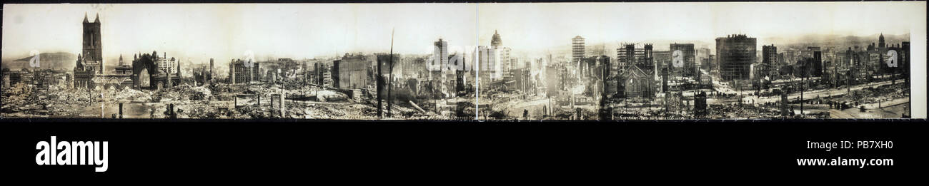 1277 ruines de San Francisco après le tremblement de terre et le feu, le 18 avril, 1906 - 21 Voir l'hôtel particulier, de Stanford site RCAC2007660558 Banque D'Images