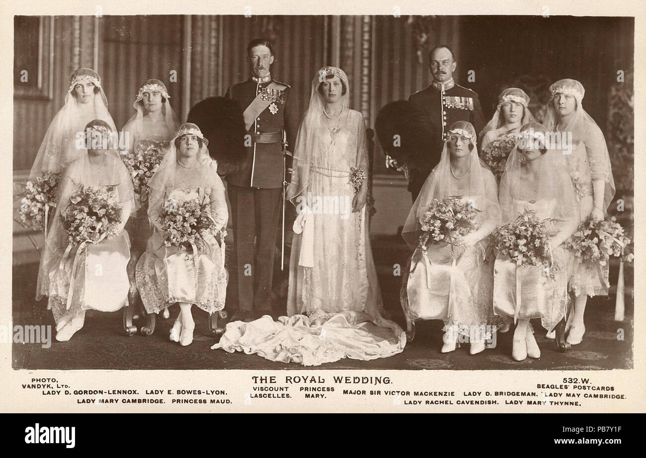 1839 Mariage de la princesse Mary et vicomte Lascelles 1922 Banque D'Images