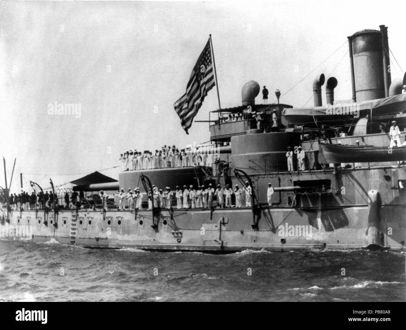 1796 USS Massachusetts, 1898 CPH.3b18598 Banque D'Images