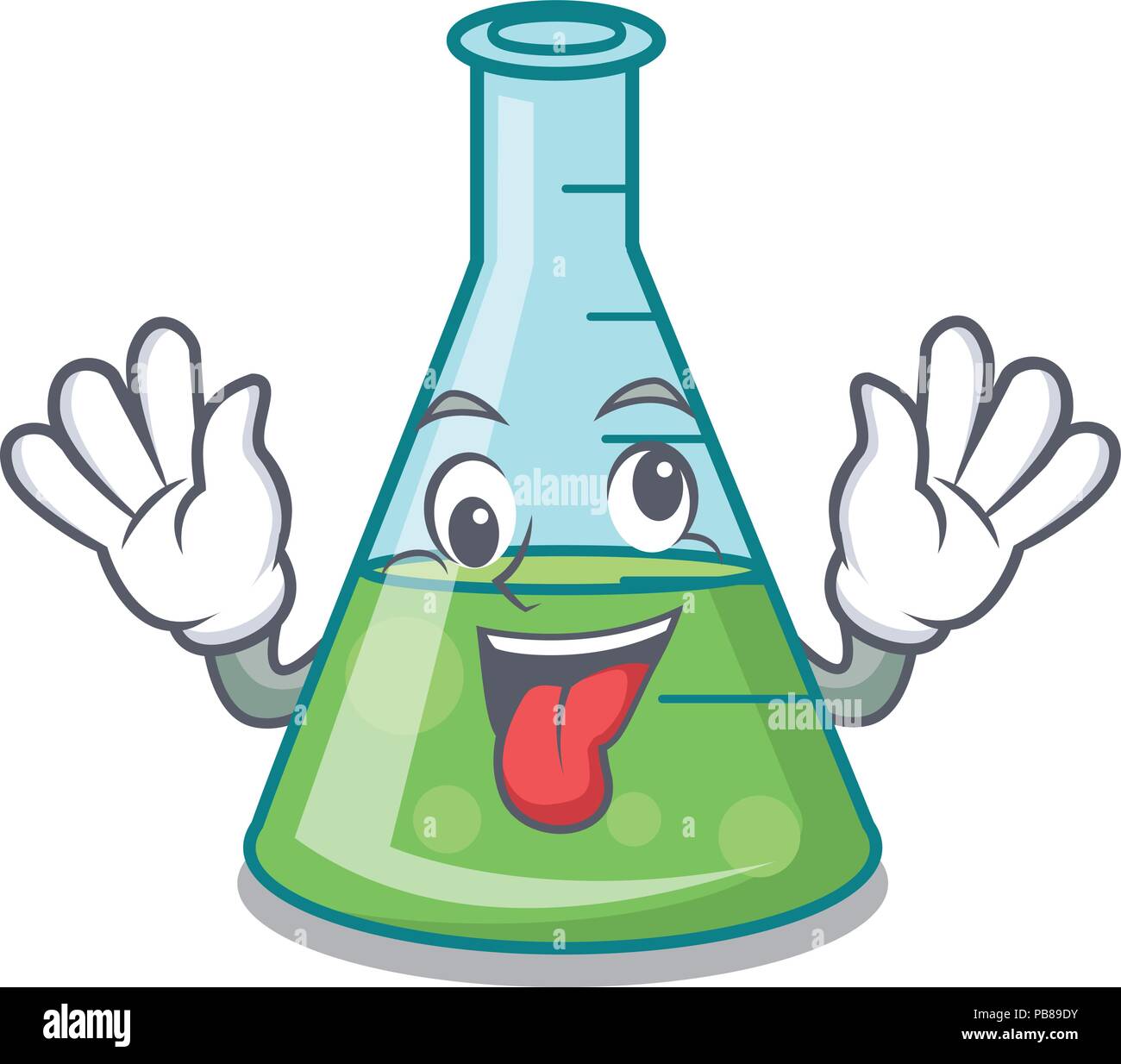 Bécher mascot cartoon science fou Illustration de Vecteur