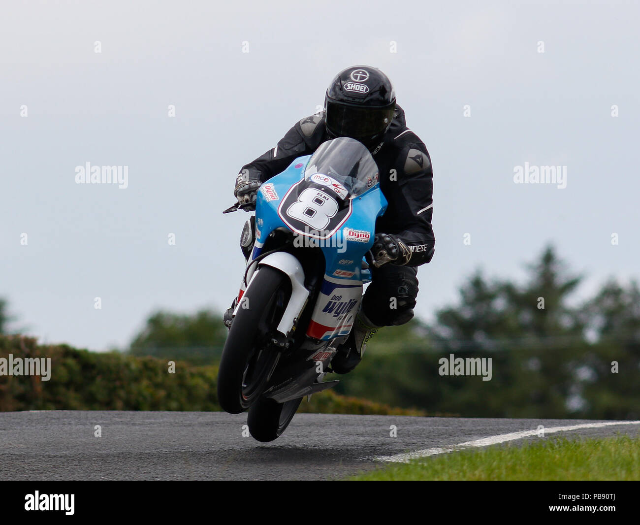 Armoy, d'Antrim, en Irlande du Nord. 27 juillet, 2018. L'Armoy Road Races ; Christian Elkin est envolé dans l'action dans le crédit Moto3 : Action Plus Sport/Alamy Live News Banque D'Images