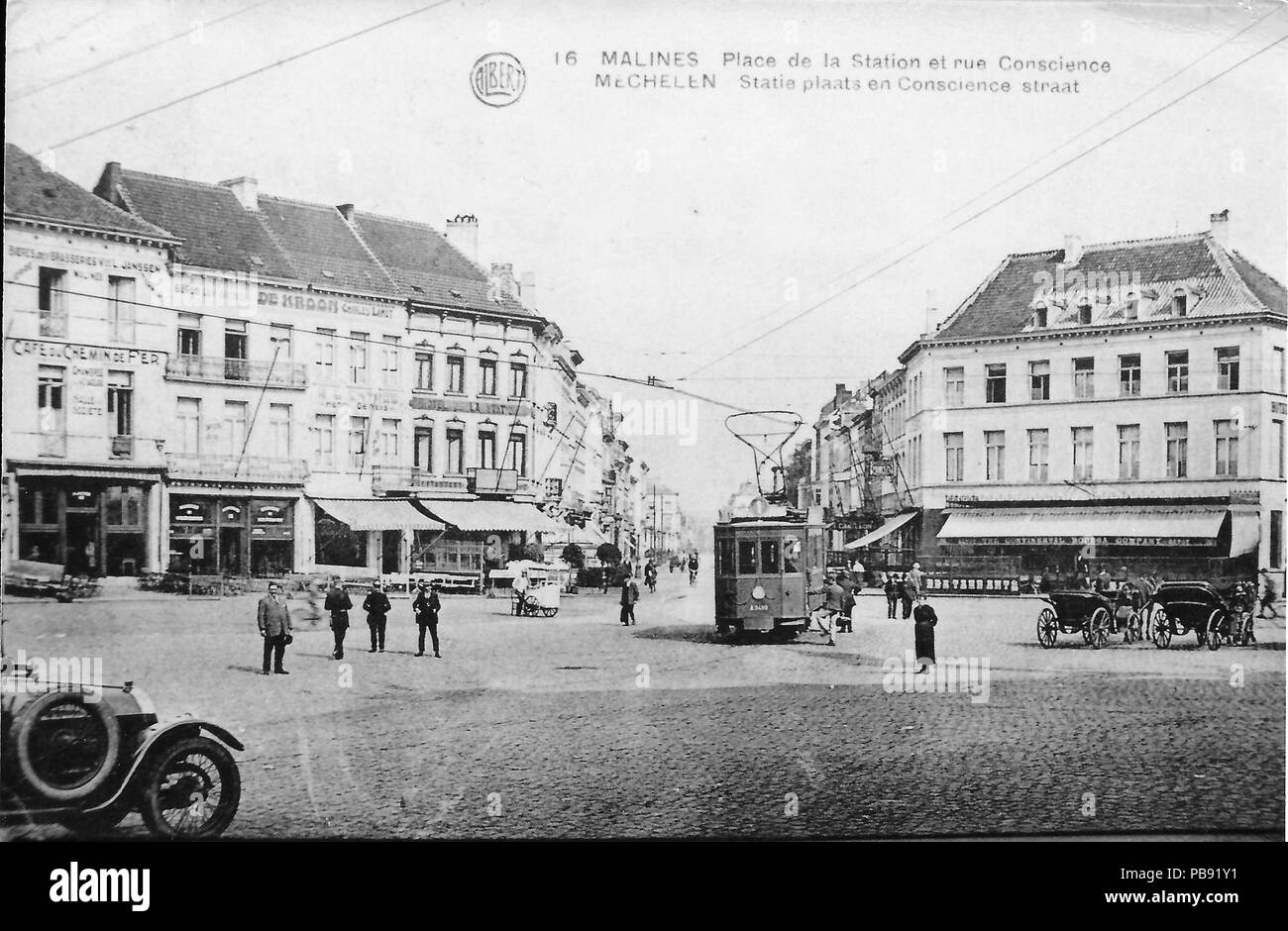 Mechelen 1012 tramway local Banque D'Images