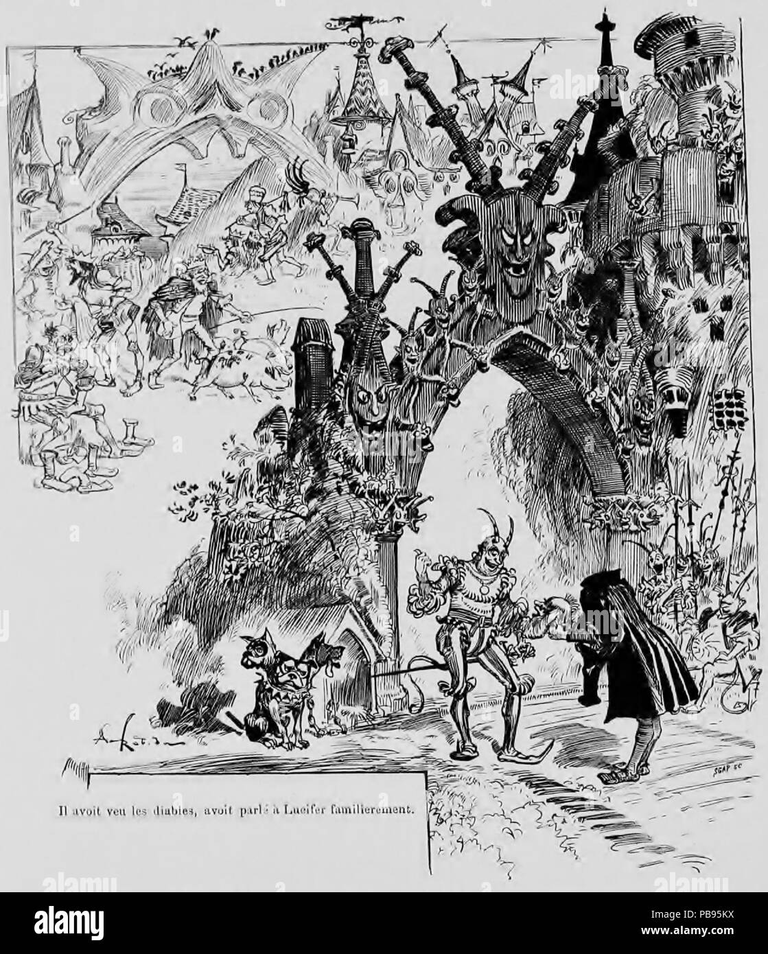 1883 Épistémon aux enfers, par Albert Robida Banque D'Images