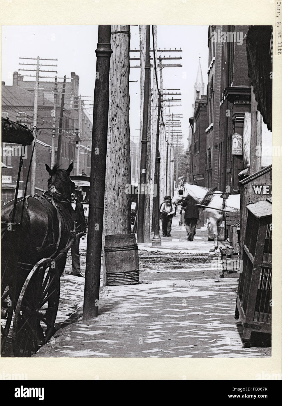 1809 Vue de dessus le trottoir de Carr Street, juste au nord de la 11ème rue Banque D'Images