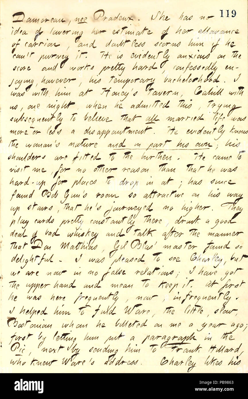 1722 Thomas Butler Gunn Diaries- Volume 11, page 127, novembre 13, 1859 Banque D'Images