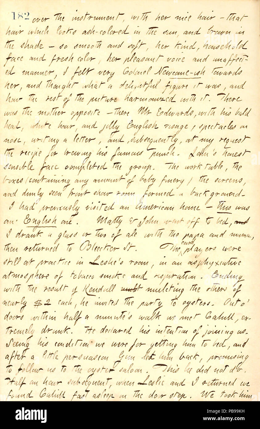 1740 Thomas Butler Gunn Diaries- Volume 9, page 205, Septembre 17, 1858 Banque D'Images