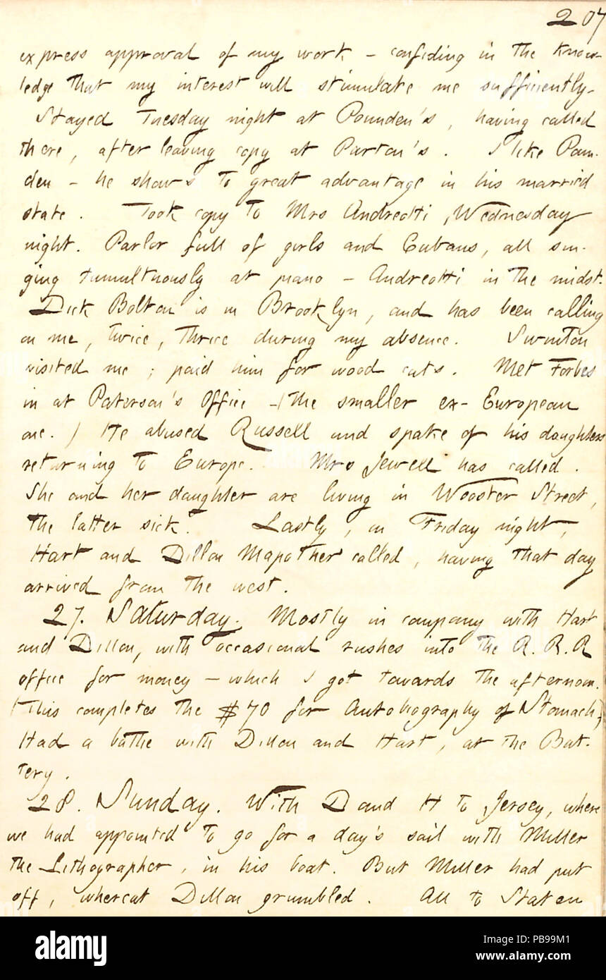 1739 Thomas Butler Gunn Diaries- Volume 8, page 196, Juin 23-28, 1857 Banque D'Images