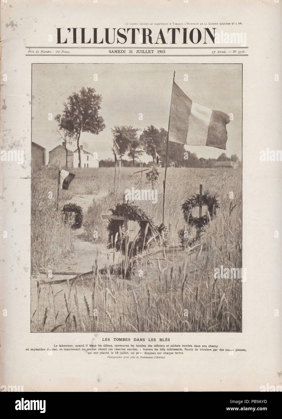 1107 3778 31 juillet 1915 Pas de scan07, page 99 Banque D'Images