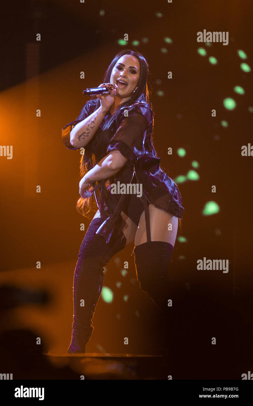 Demi Lovato effectue au London's O2 Arena avec Demi Lovato : où : London, Royaume-Uni Quand : 25 Juin 2018 Crédit : CEC/WENN Banque D'Images