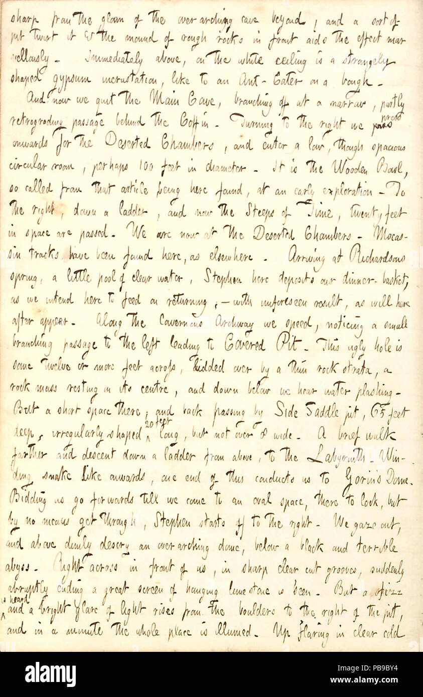 1736 Thomas Butler Gunn Diaries- Volume 6, page 134, le 30 septembre 1853 Banque D'Images