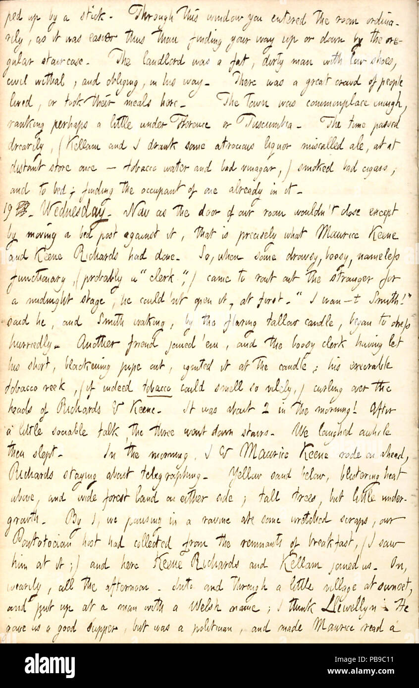 1737 Thomas Butler Gunn Diaries- Volume 6, page 168, les 18 et 19 octobre 1853 Banque D'Images