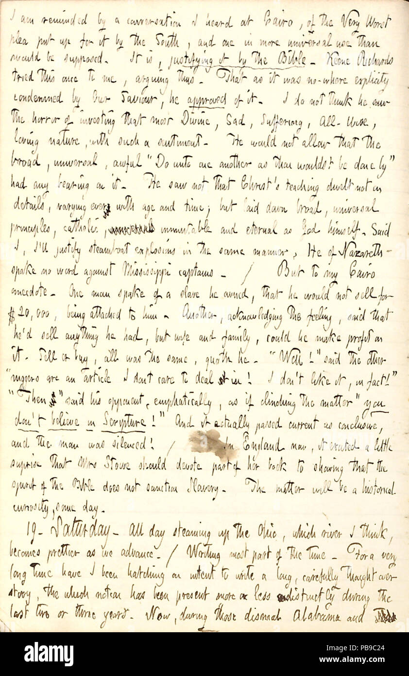 1737 Thomas Butler Gunn Diaries- Volume 6, page 196, les 18 et 19 novembre 1853 Banque D'Images