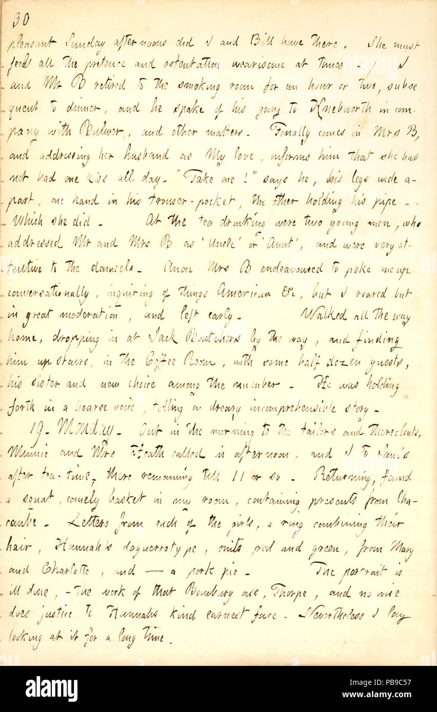 1738 Thomas Butler Gunn Diaries- Volume 7, page 36, 18 et 19 mars 1855 Banque D'Images