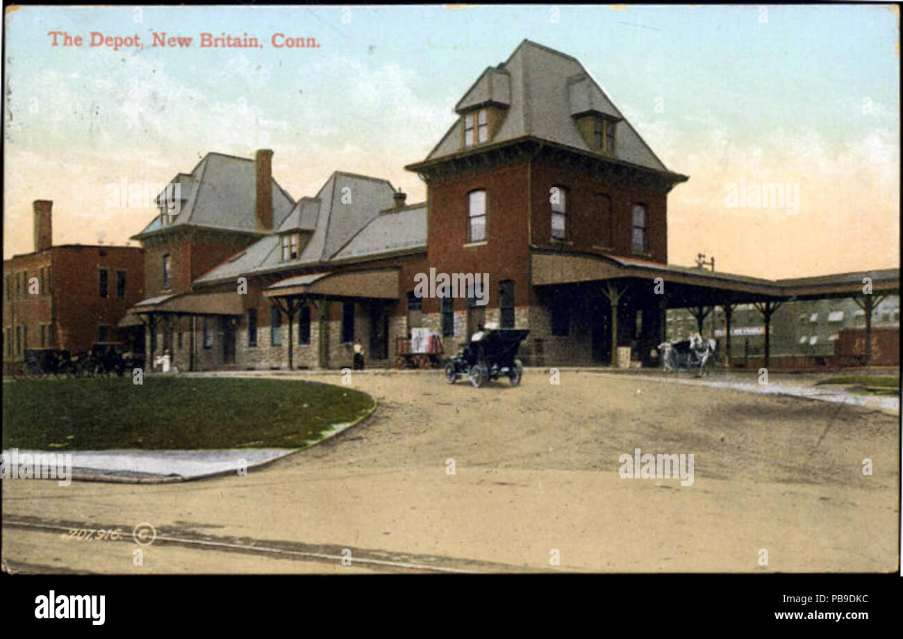 1093 Nouvelle station de Bretagne carte postale, 1910 Banque D'Images