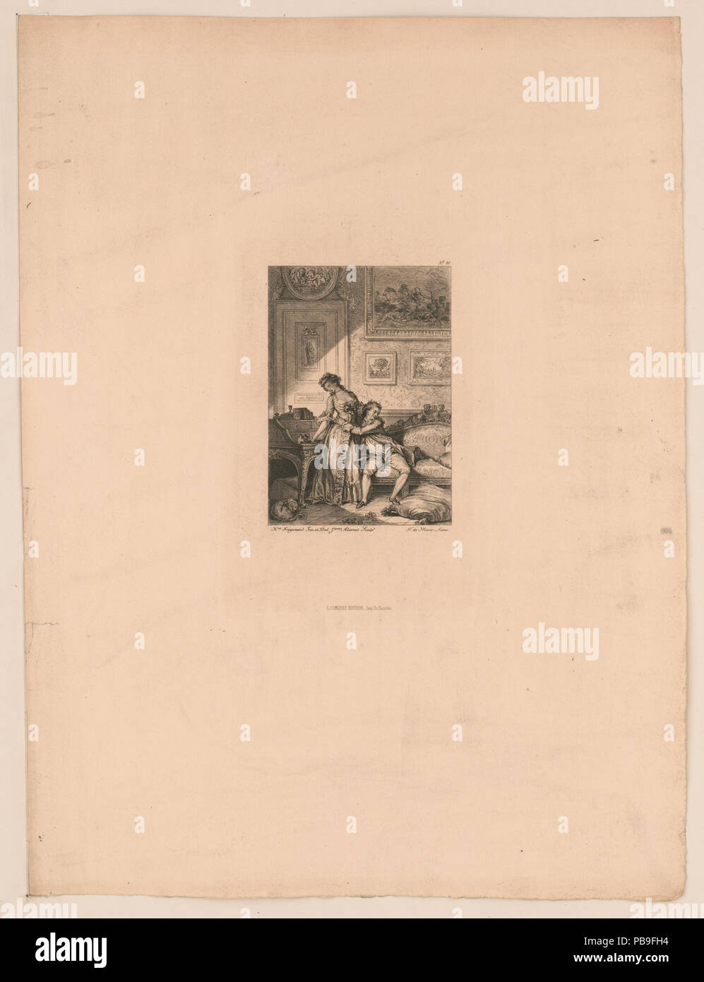 1781 Deux amoureux dans le salon à un tableau de Fragonard RCAC2003665098 Banque D'Images