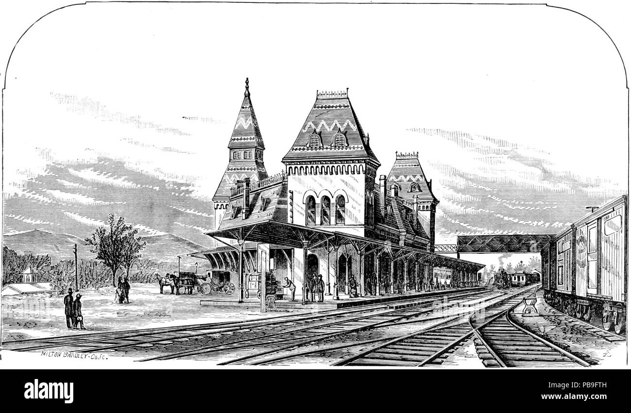 1199 La ville de Union Station 1876 gravure Banque D'Images