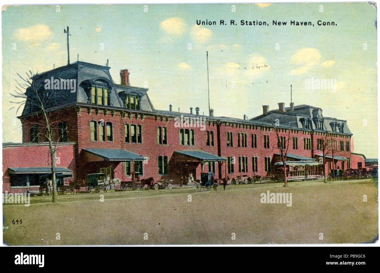 1094 New Haven 1914 Carte postale de la gare Union Banque D'Images