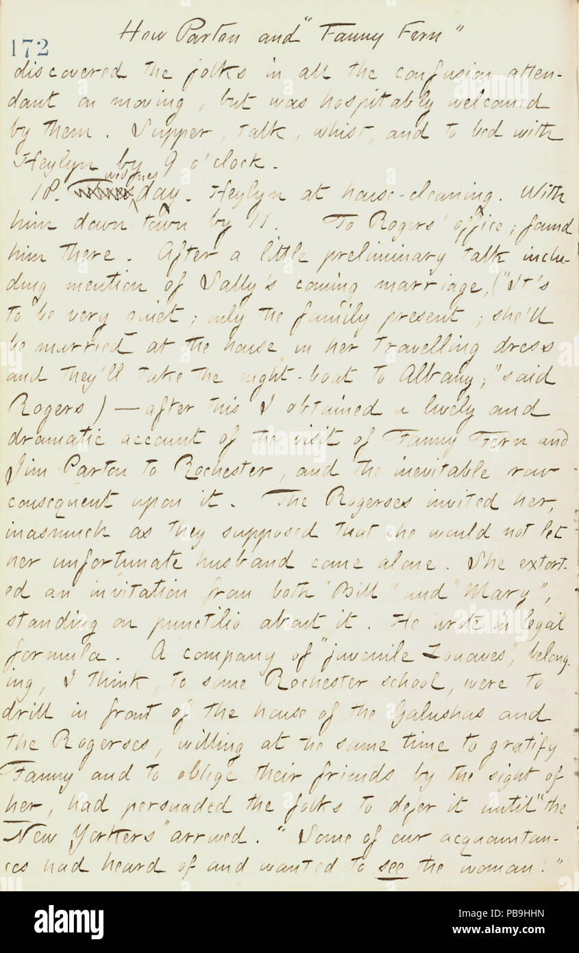 1727 Thomas Butler Gunn Diaries- Volume 17, page 185, Septembre 17, 1861 Banque D'Images