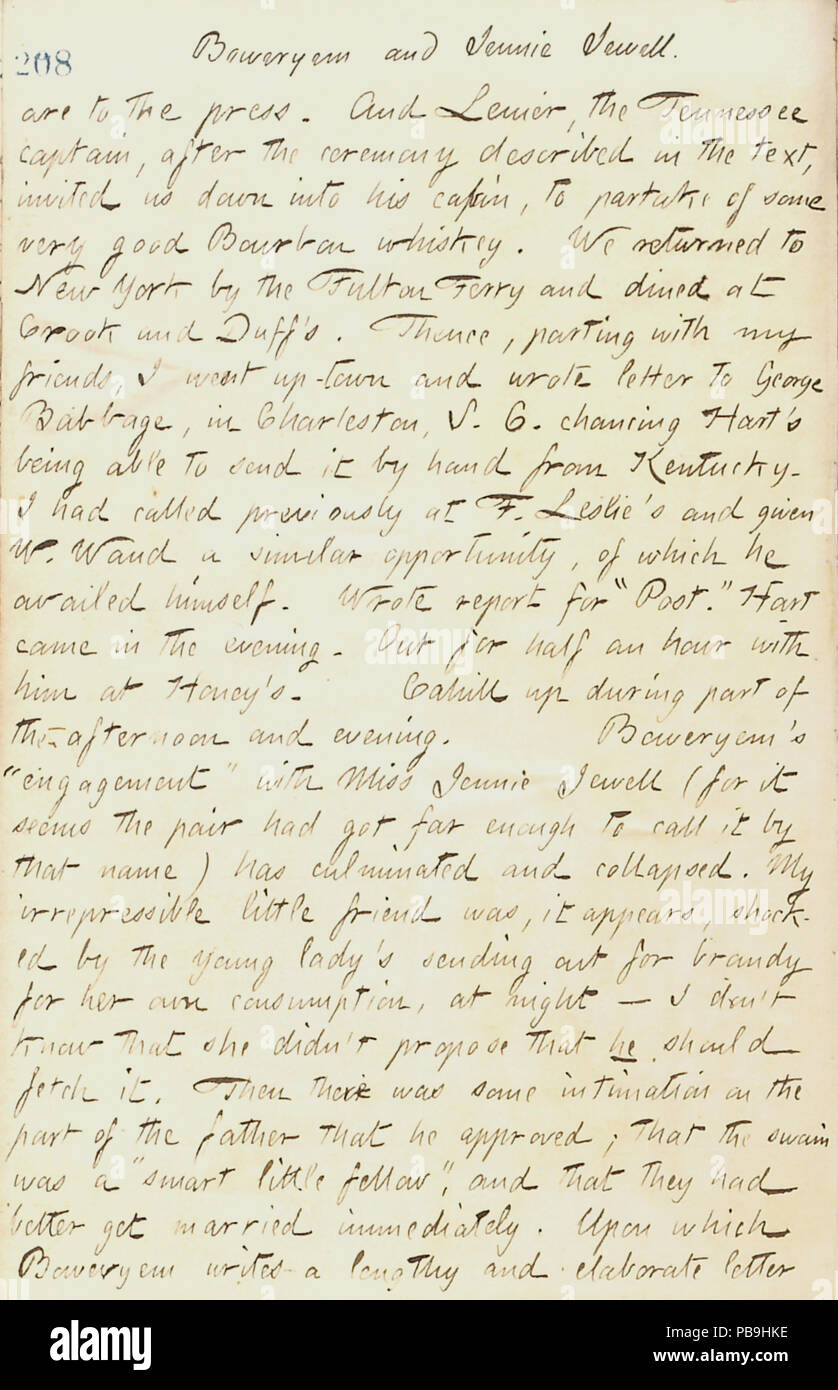 1727 Thomas Butler Gunn Diaries- Volume 17, page 221, le 30 septembre 1861 Banque D'Images