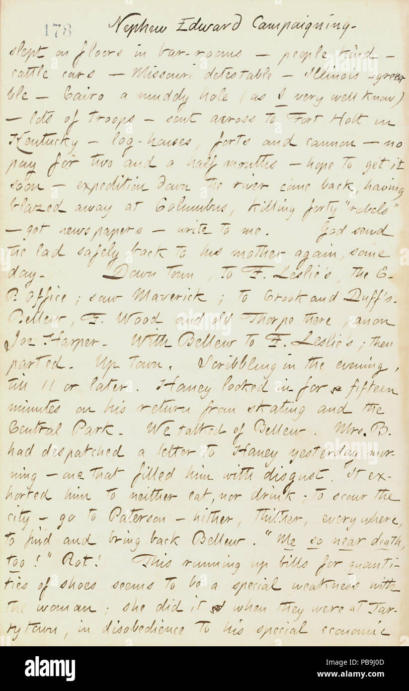 1728 Thomas Butler Gunn Diaries- Volume 18, page 196, Janvier 27, 1862 Banque D'Images 1728 Thomas Butler Gunn Diaries- Volume 18, page 196, Janvier 27, 1862 Banque D'Images