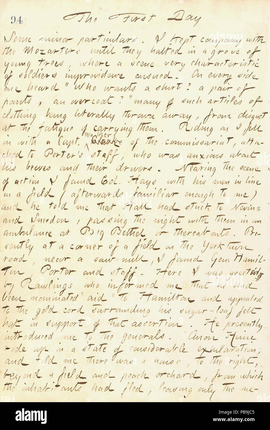 1729 Thomas Butler Gunn Diaries- Volume 19, page 108, 5 avril 1862 Banque D'Images