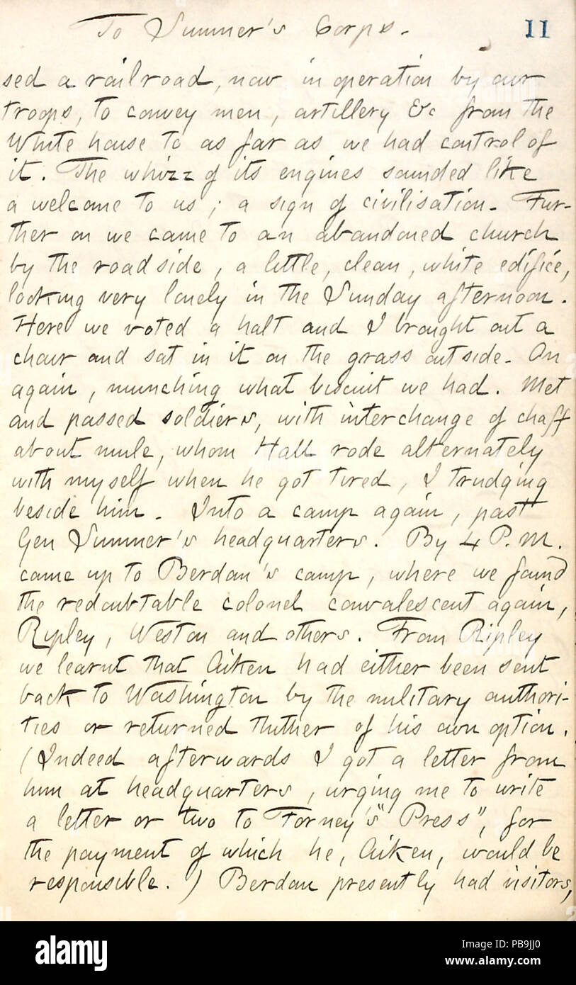 1731 Thomas Butler Gunn Diaries- Volume 20, page 18, 25 mai, 1862 Banque D'Images