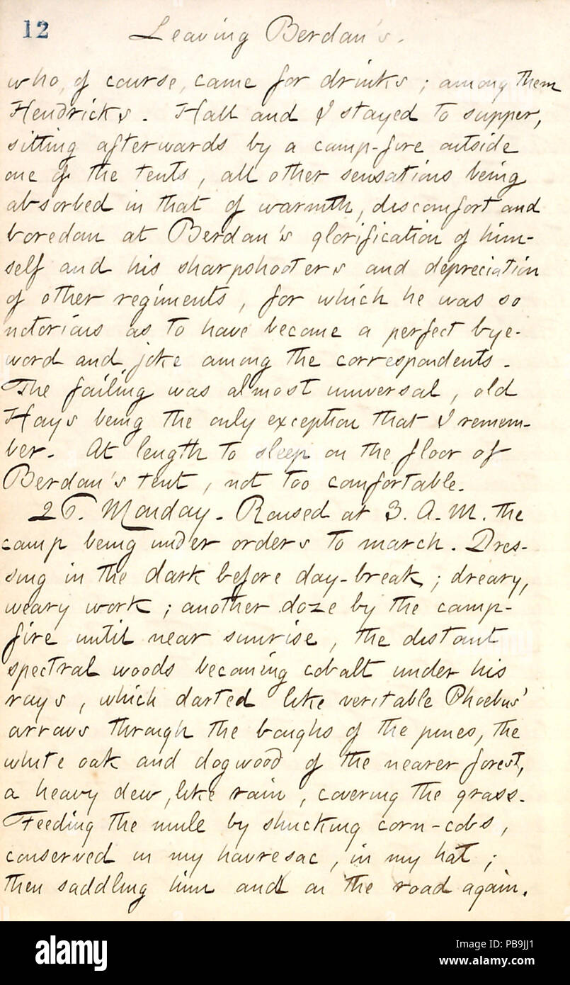 1731 Thomas Butler Gunn Diaries- Volume 20, page 19, 25 mai, 1862 Banque D'Images