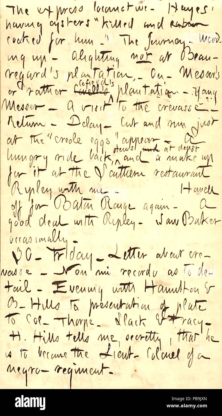 1733 Thomas Butler Gunn Diaries- Volume 22, page 47, Janvier 29, 1863 Banque D'Images