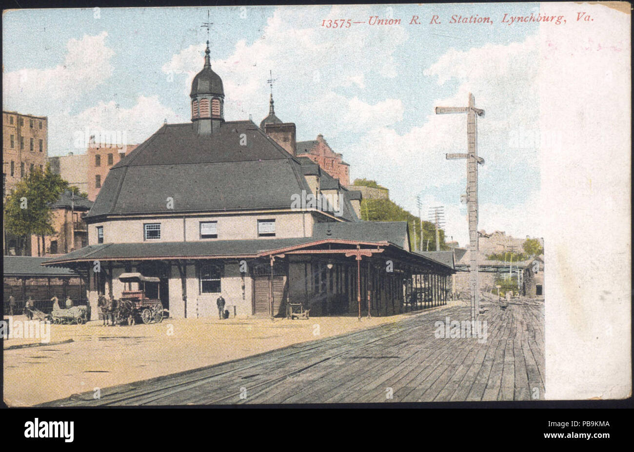 975 Union Depot carte postale 1903 Lynchburg Banque D'Images
