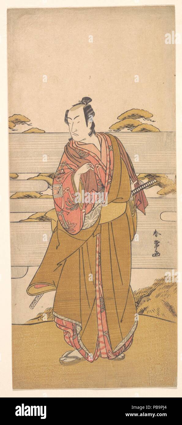 Monosuke Ichikawa II. Artiste : Katsukawa Shunjo (japonais, est mort 1787). Culture : le Japon. Dimensions : 13 x 5 1/2 in. (33 x 14 cm). Date : ca. 1790. Musée : Metropolitan Museum of Art, New York, USA. Banque D'Images