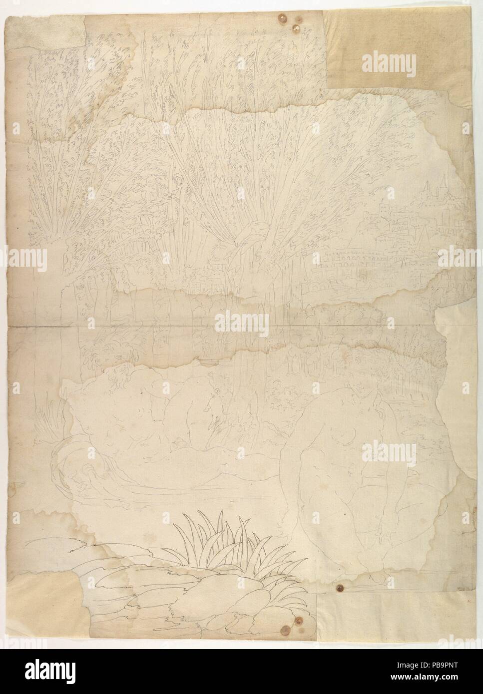 Dessin d'ornement. Artiste : Anonymous, le français, 16ème siècle. Fiche Technique : Dimensions : 23 3/8 x 17 5/16 in. (59,3 × 44 cm). Date : le 16ème siècle. Musée : Metropolitan Museum of Art, New York, USA. Banque D'Images