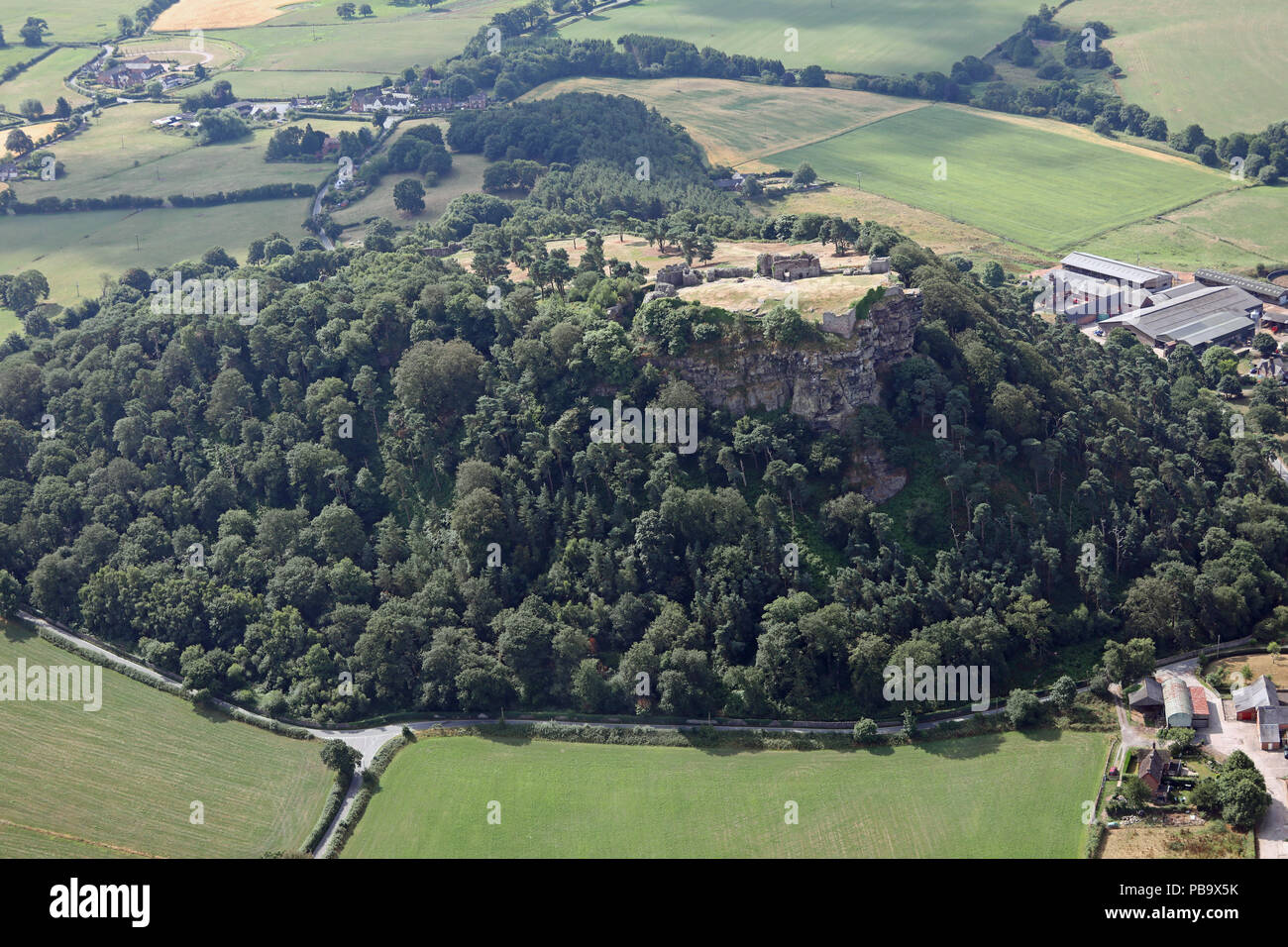 Vue aérienne du château de Beeston Cheshire Banque D'Images
