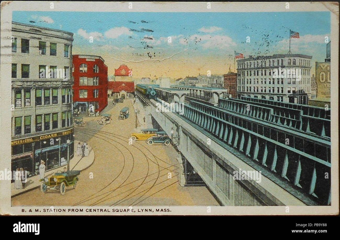 Carte postale 1920 Station 975 Lynn Banque D'Images