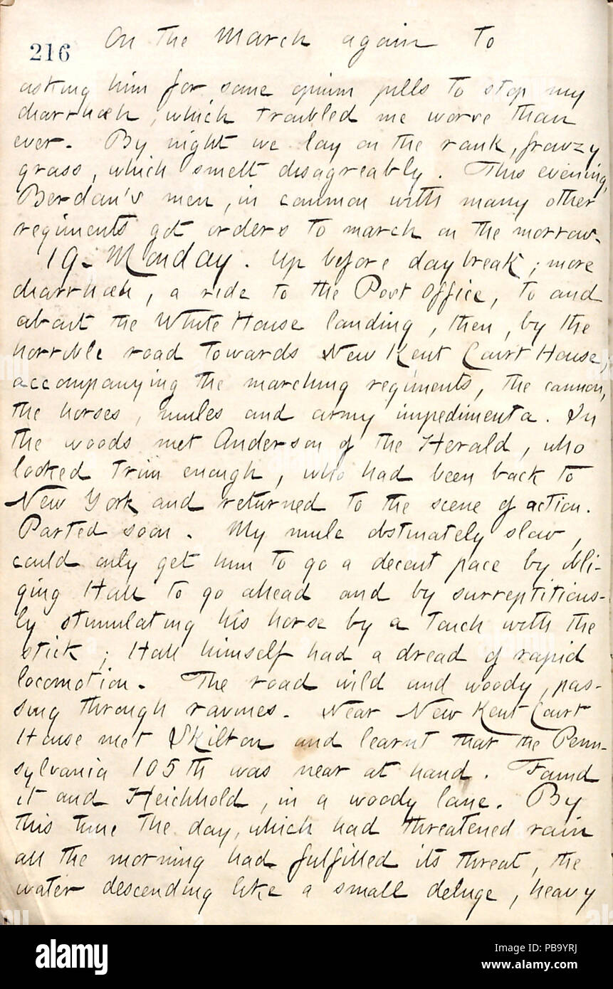 1729 Thomas Butler Gunn Diaries- Volume 19, page 247, le 18 mai, 1862 Banque D'Images